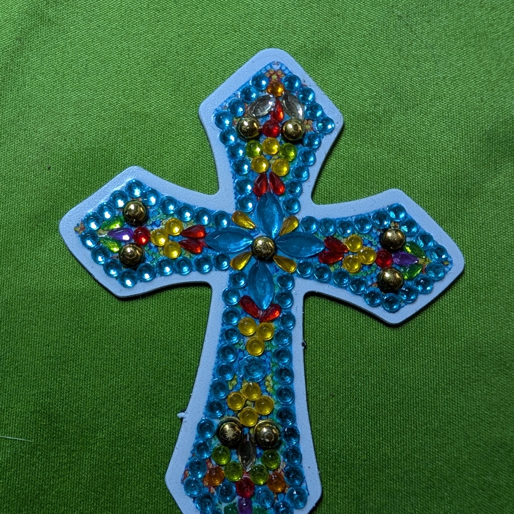 5 For $10 Decorative  Cross with Blue Accents